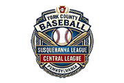 York County Baseball logo with crossed bats and a baseball graphic.