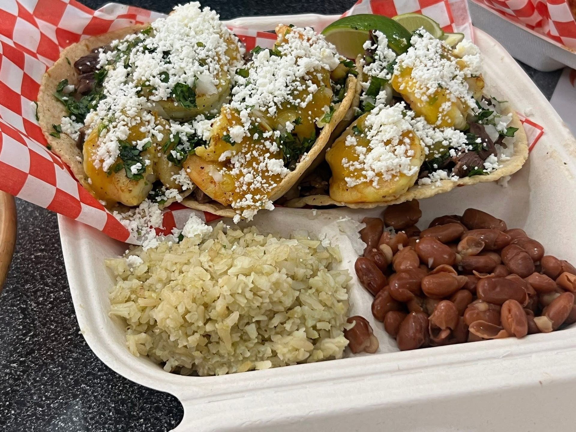 Taco with Beans & Rice