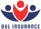 D&G Insurance logo with red and blue abstract figures above the company name