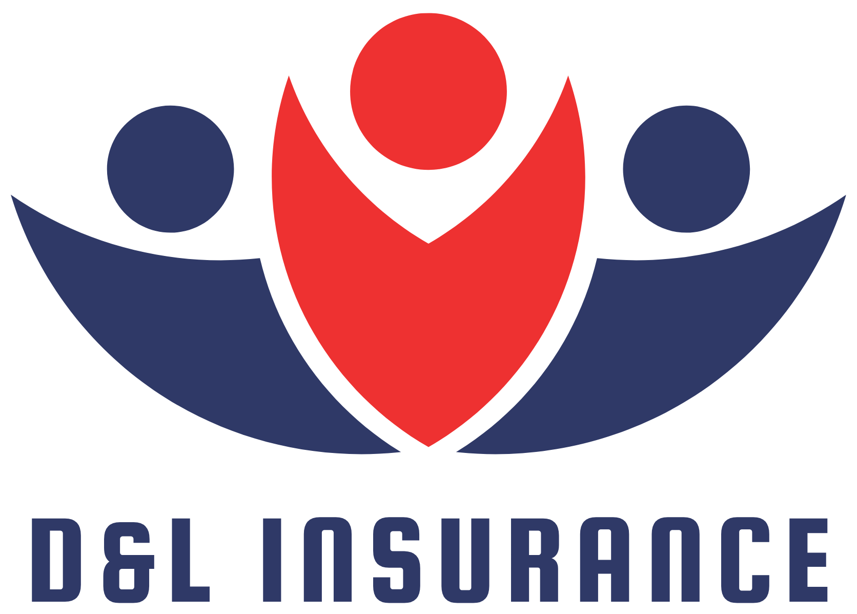 D&G Insurance logo with red and blue abstract figures above the company name