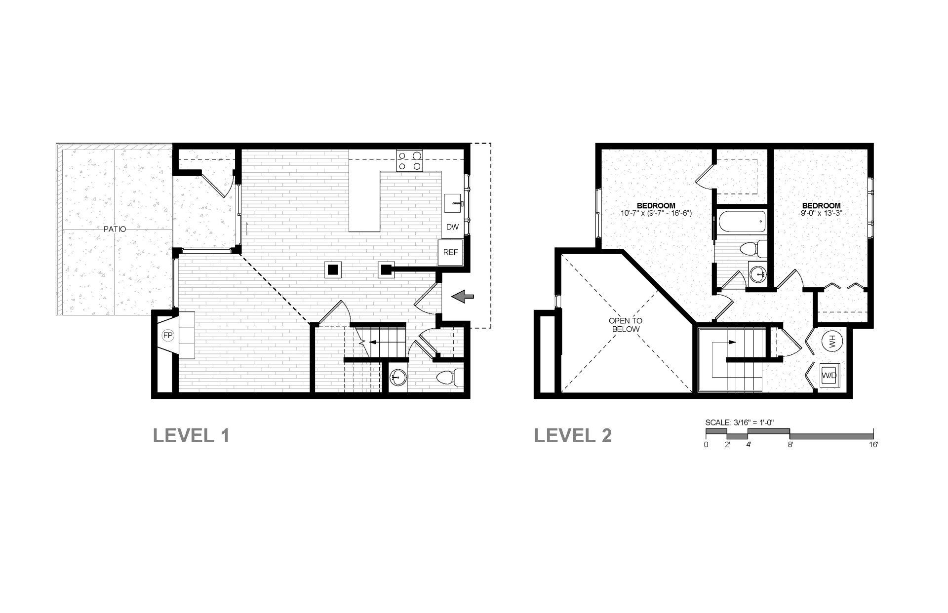 2 Bedroom, 1.5 Bath