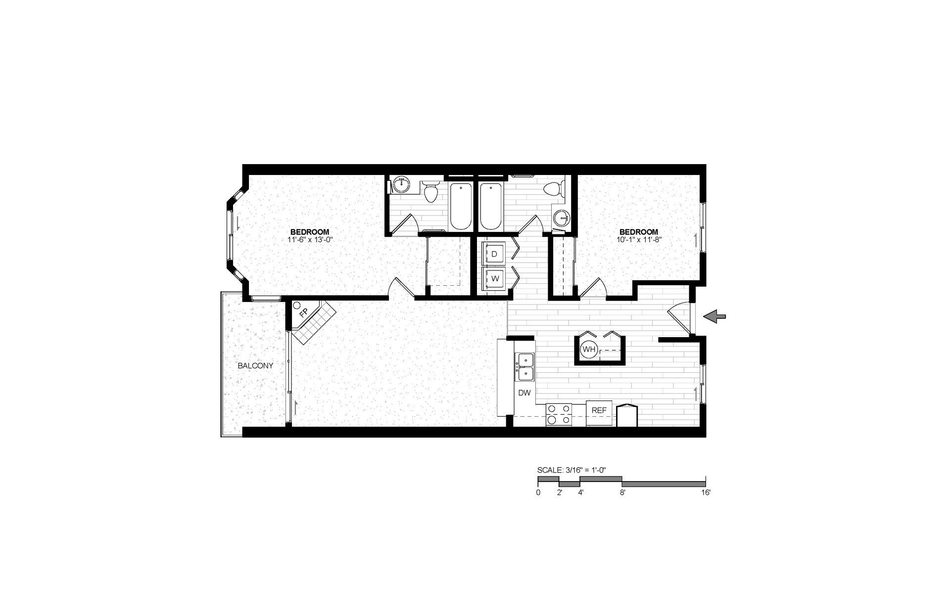 2 Bedroom, 2 Bath