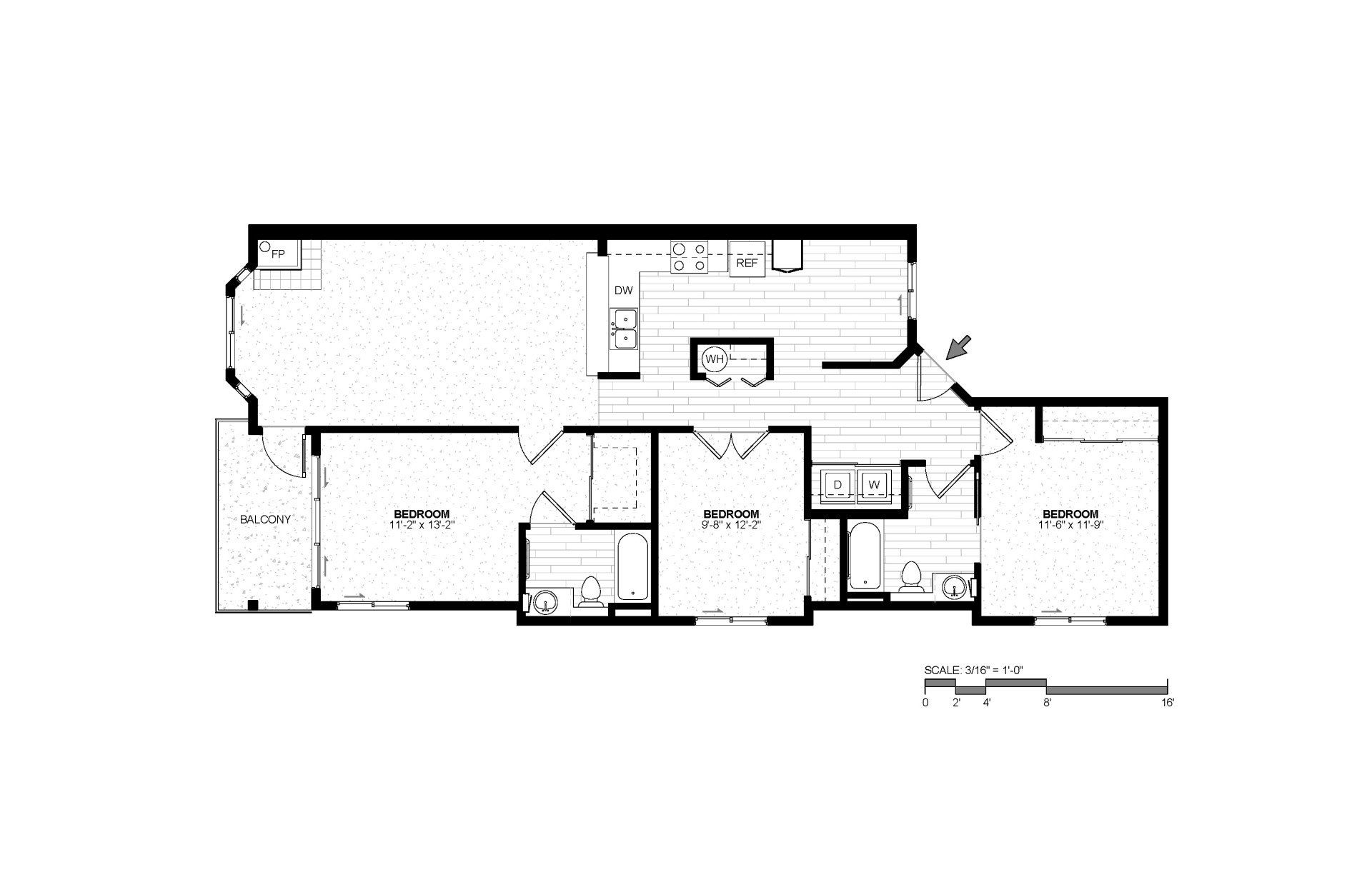 3 Bedroom, 2 Bath