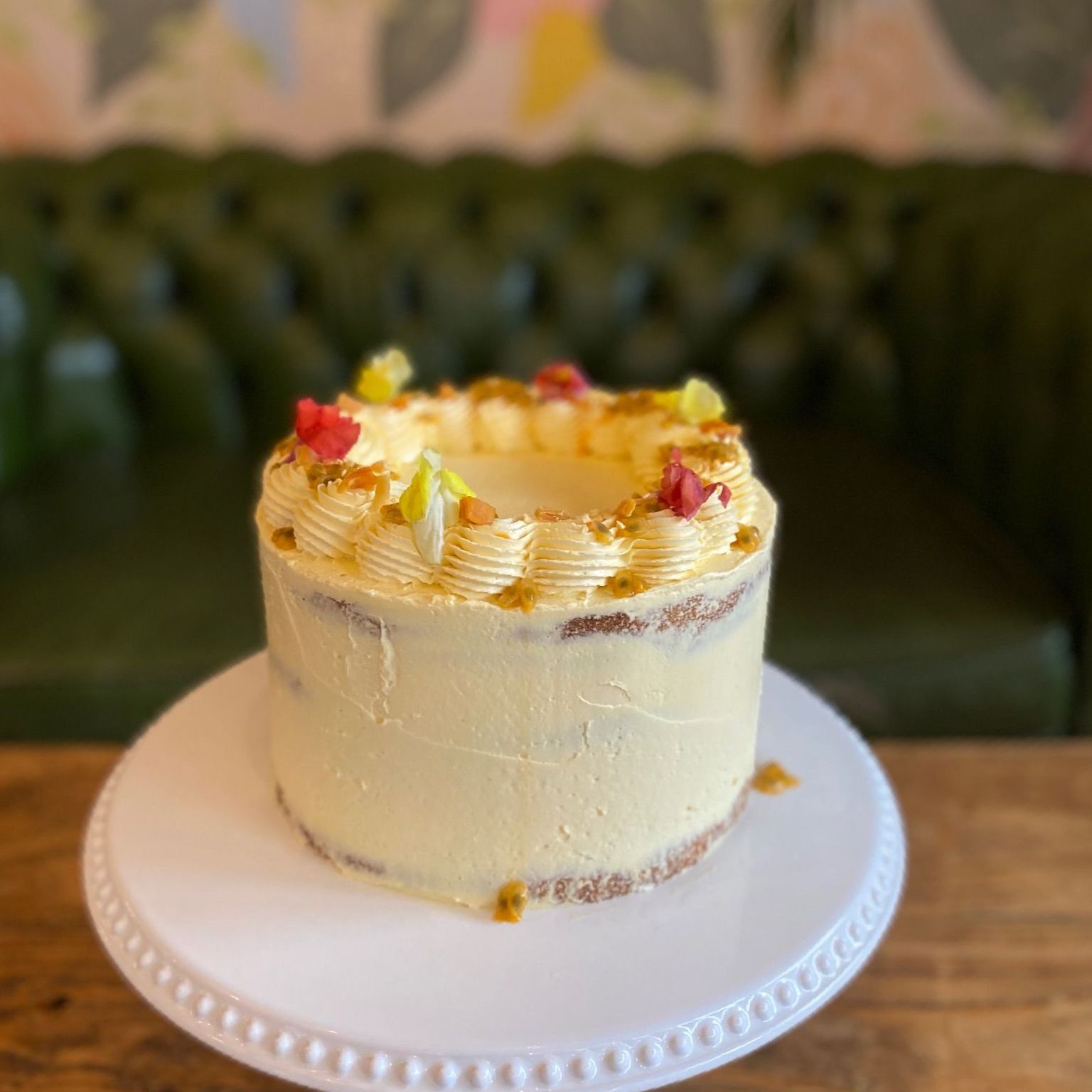 Mango and passionfruit cake