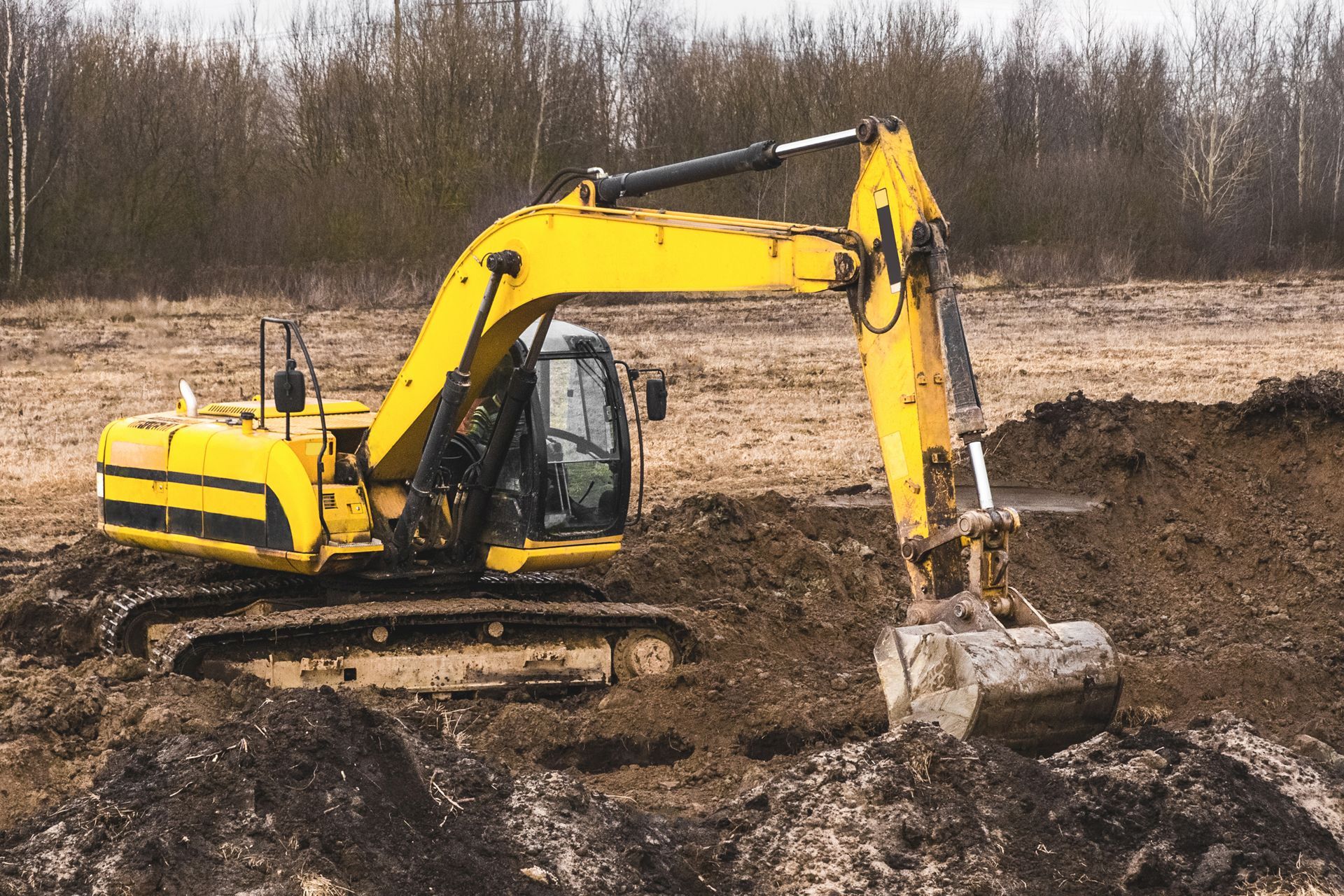 big yellow excavator