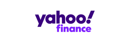 Yahoo Finance logo in purple text on a white background