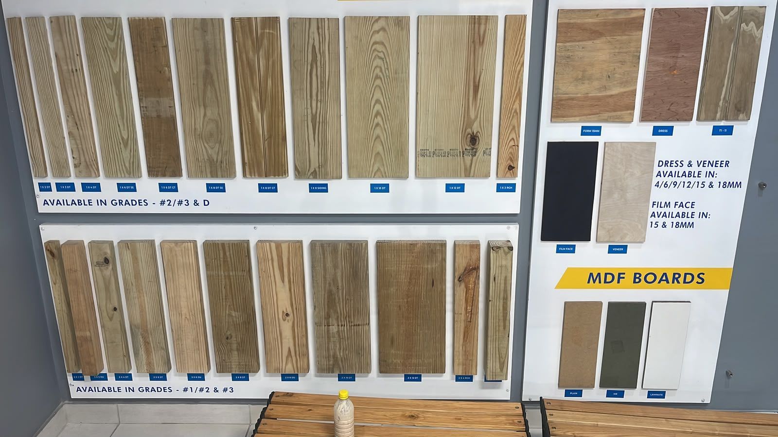 Lumber and material samples