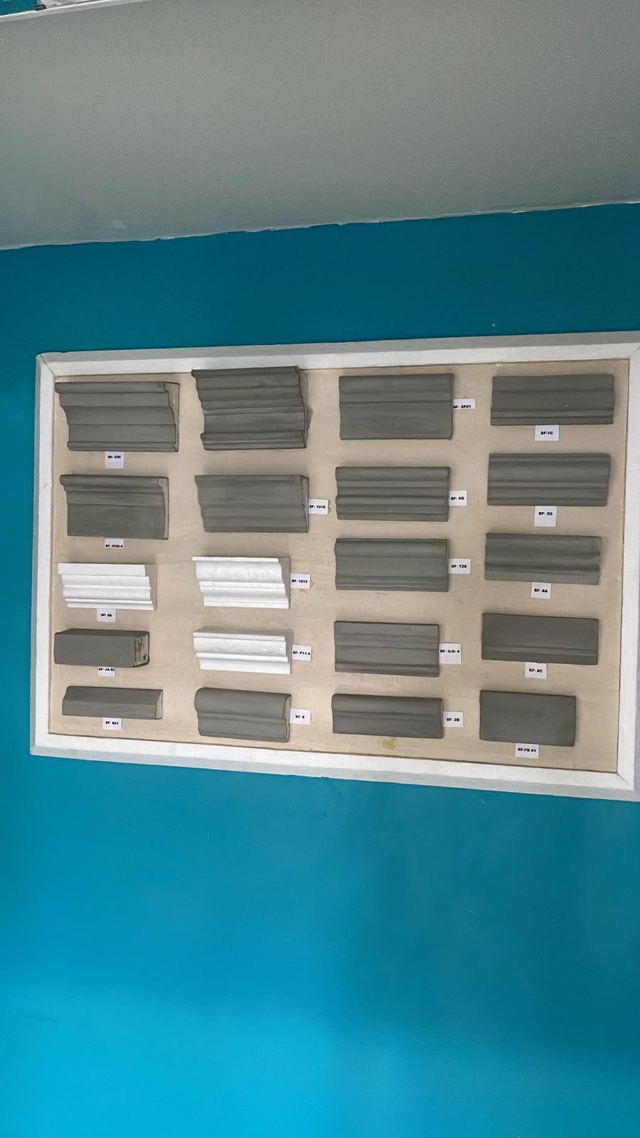 Tile trim and molding samples display