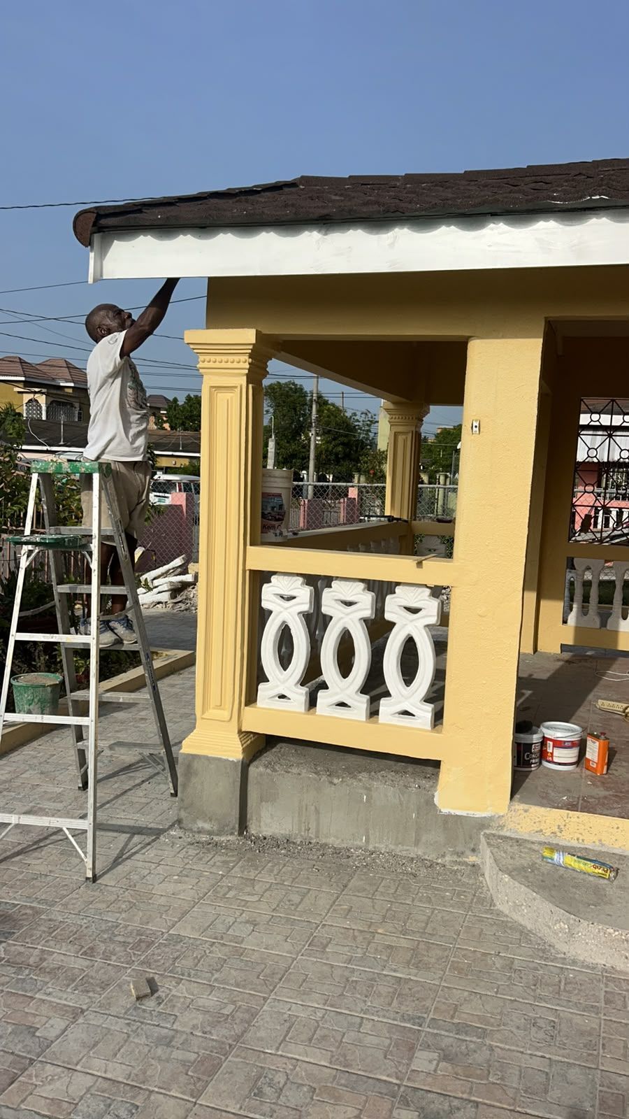 Porch column and railing detail finishing