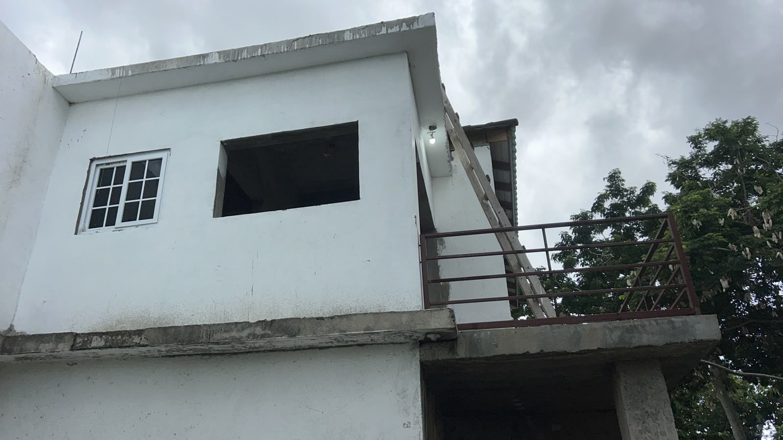Exterior stairway and upper level