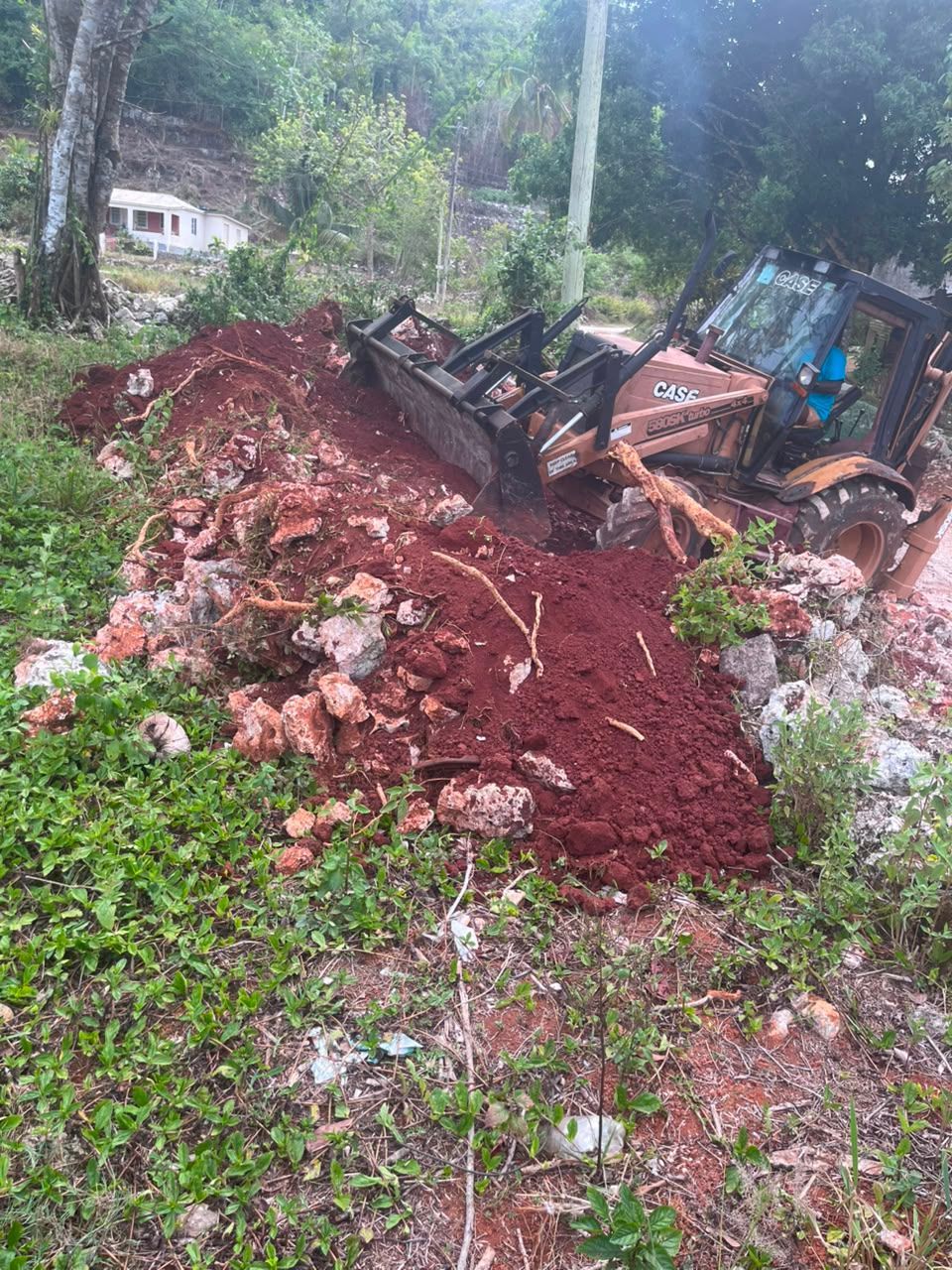 Excavator clearing land for new site