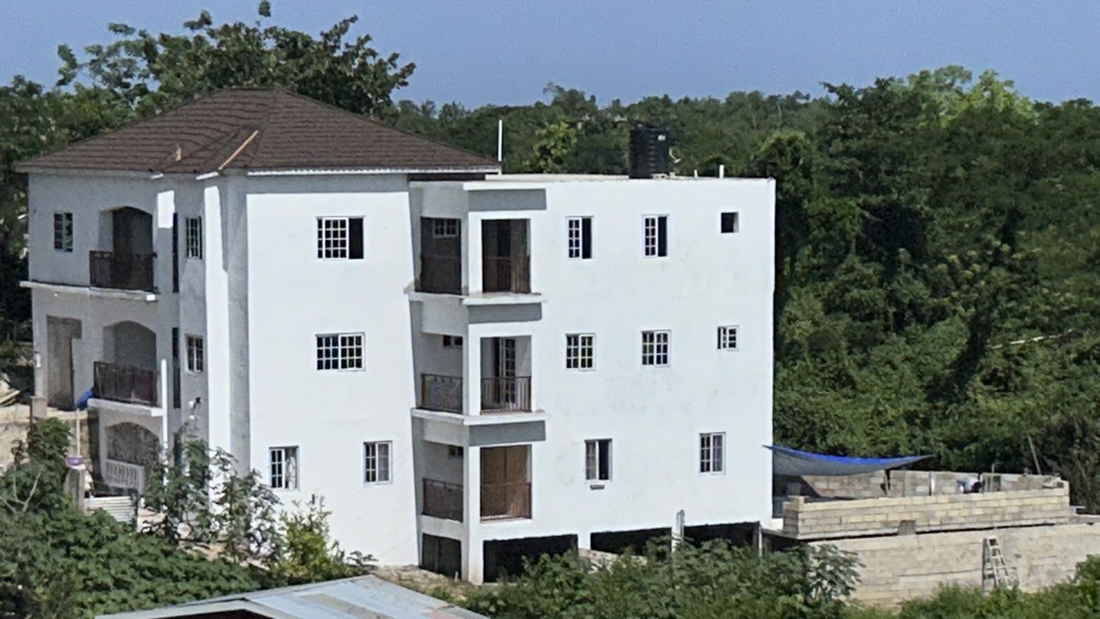 Completed multi-story residential building