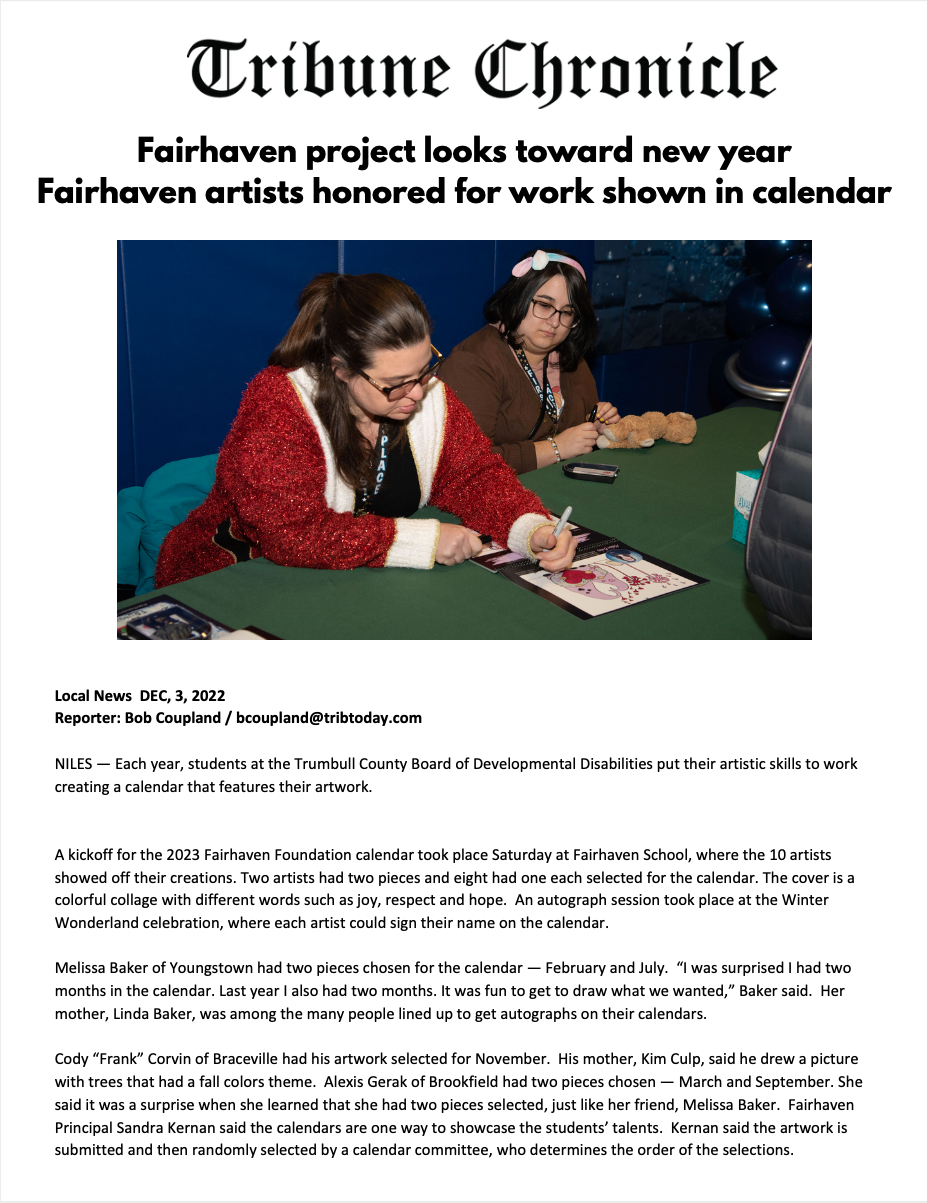 a newspaper article about a Fairhaven project 