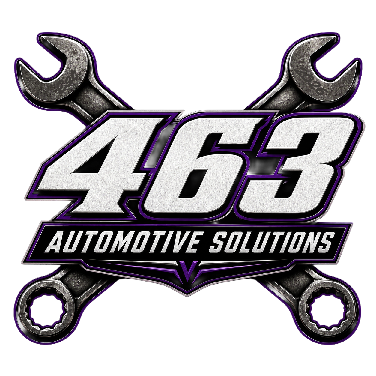 463 Automotive Solutions logo with crossed wrenches and a silver-and-black automotive emblem