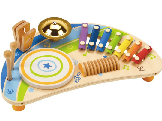 a hape musical toy with xylophones and a drum a hape musical toy with xylophones and a drum