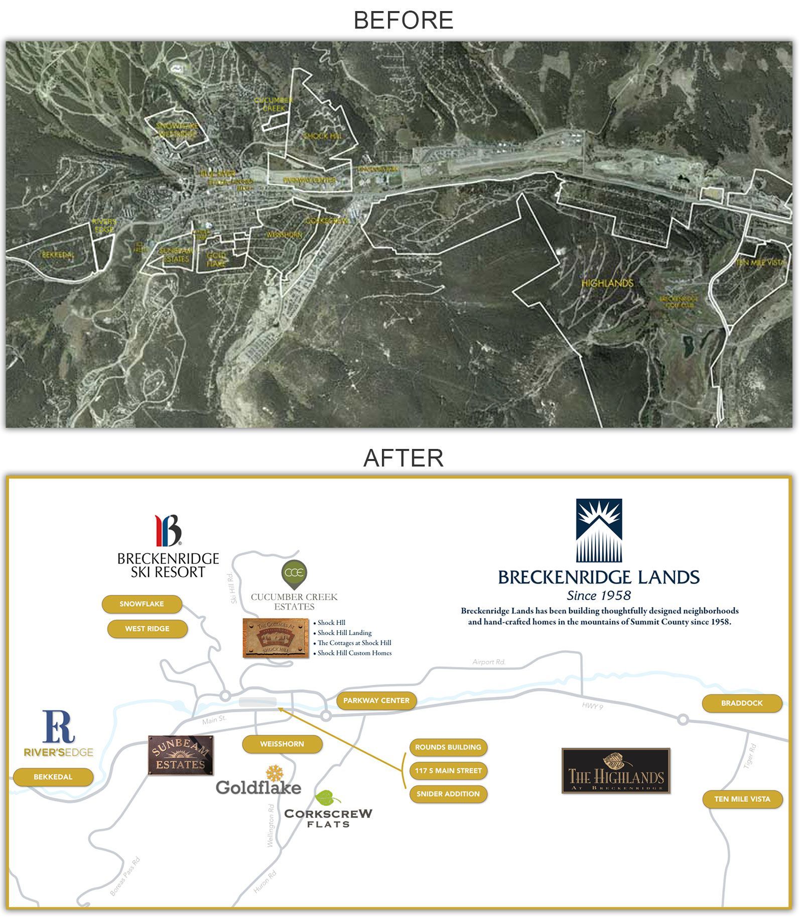 a before and after map for Breckenridge lands property map a before and after map for Breckenridge lands property map