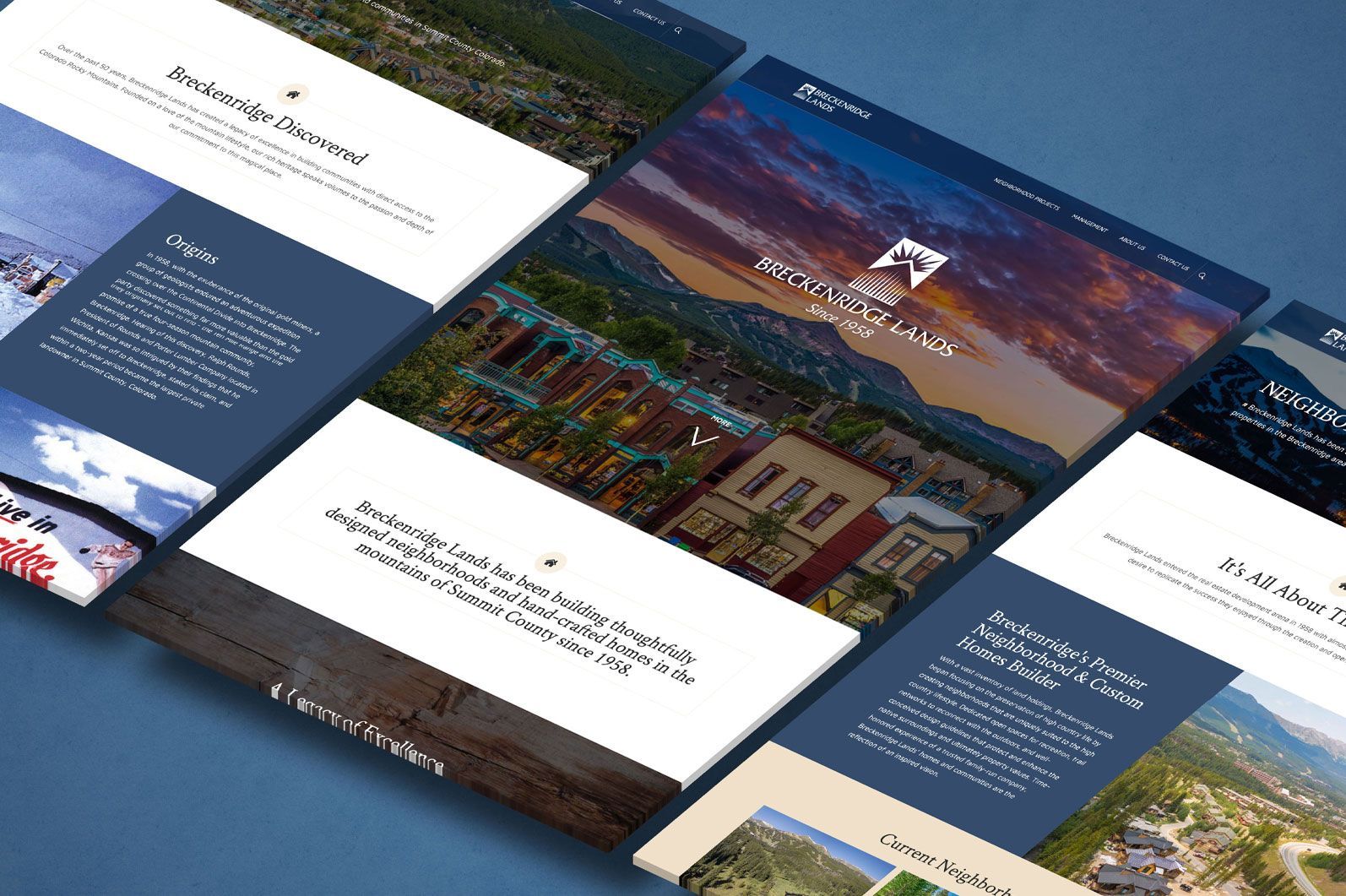 images of a website for a company called Breckenridge lands images of a website for a company called Breckenridge lands