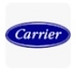 The blue, oval-shaped Carrier brand logo with white text.