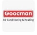 Goodman Air Conditioning & Heating logo with red text on a white background.
