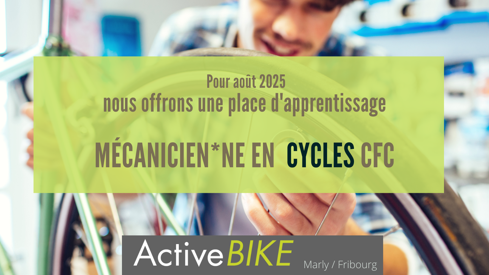 Place d'apprentissage mécanicien cycles CFC