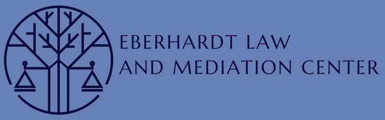 A logo for the eberhardt law and mediation center