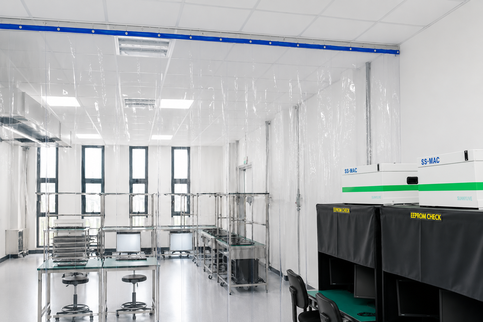 皓澤工程-抗靜電PVC門簾安裝工程-PVC透明門簾施工案例