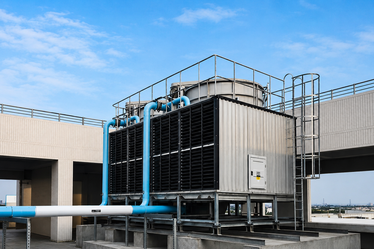 皓澤工程-工廠整合工程-冷卻水塔與空調設備整合施工案例