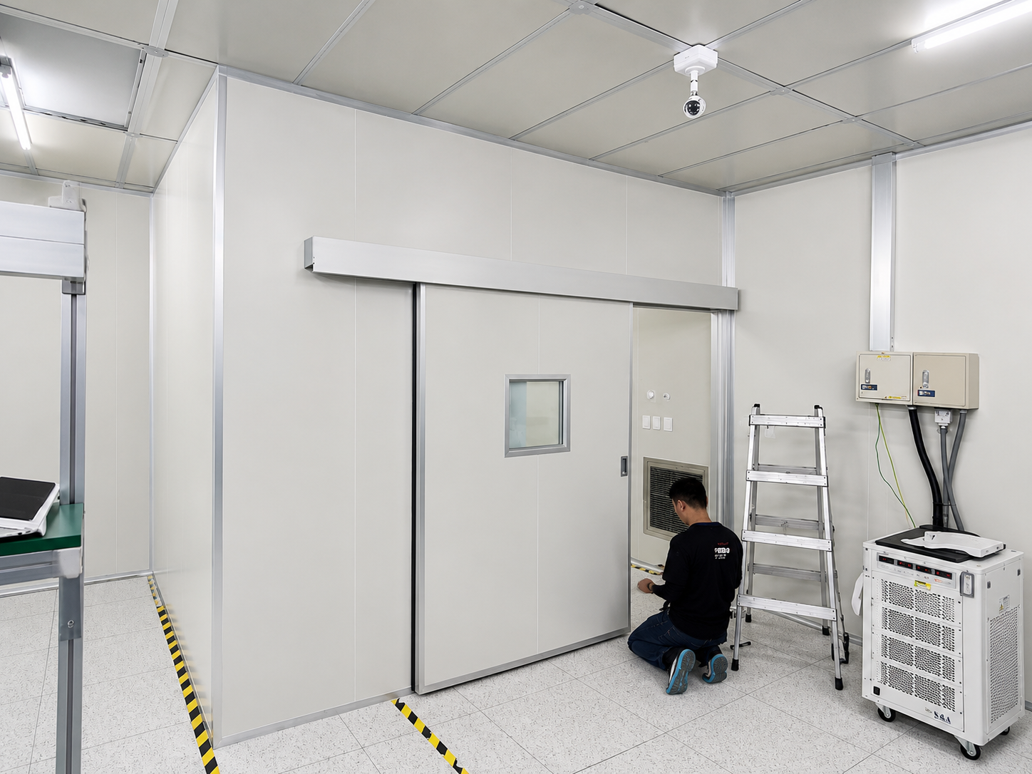 皓澤工程－信邦電子-無塵室滑門與潔淨室隔間施工案例