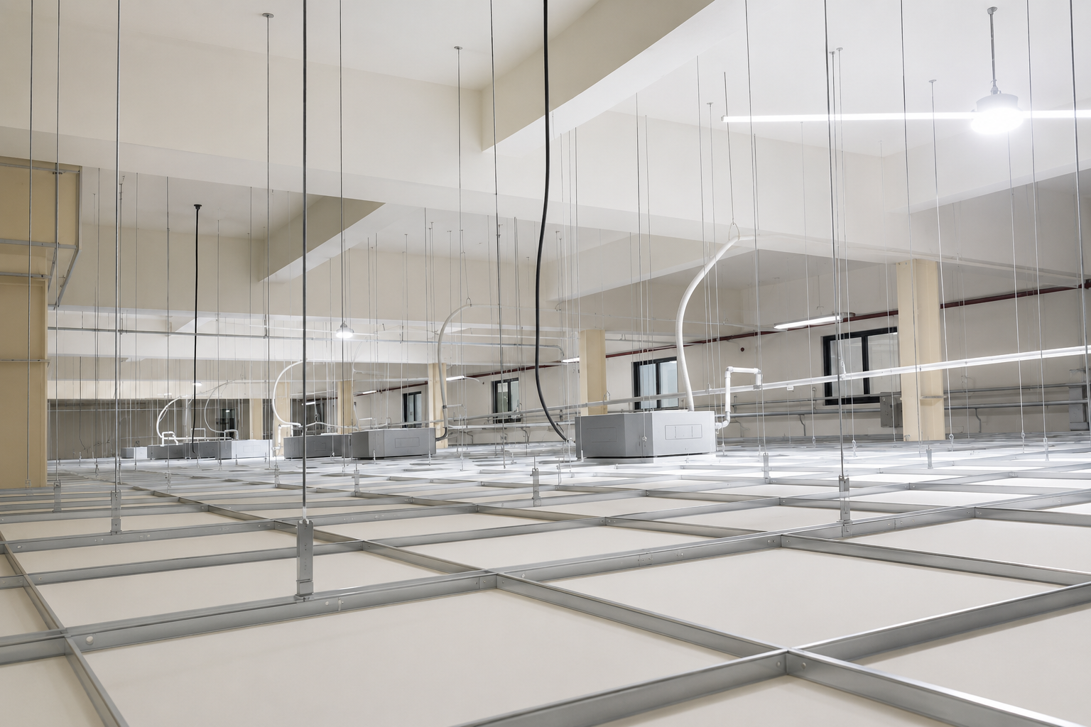 皓澤工程-工廠輕鋼架天花板工程與LED照明施工案例