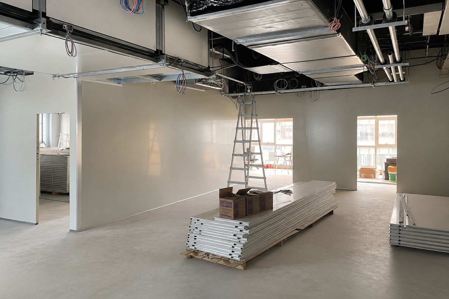 皓澤工程－金萬林企業｜生技實驗室無塵室工程－庫板隔間施工與天花管線配置案例