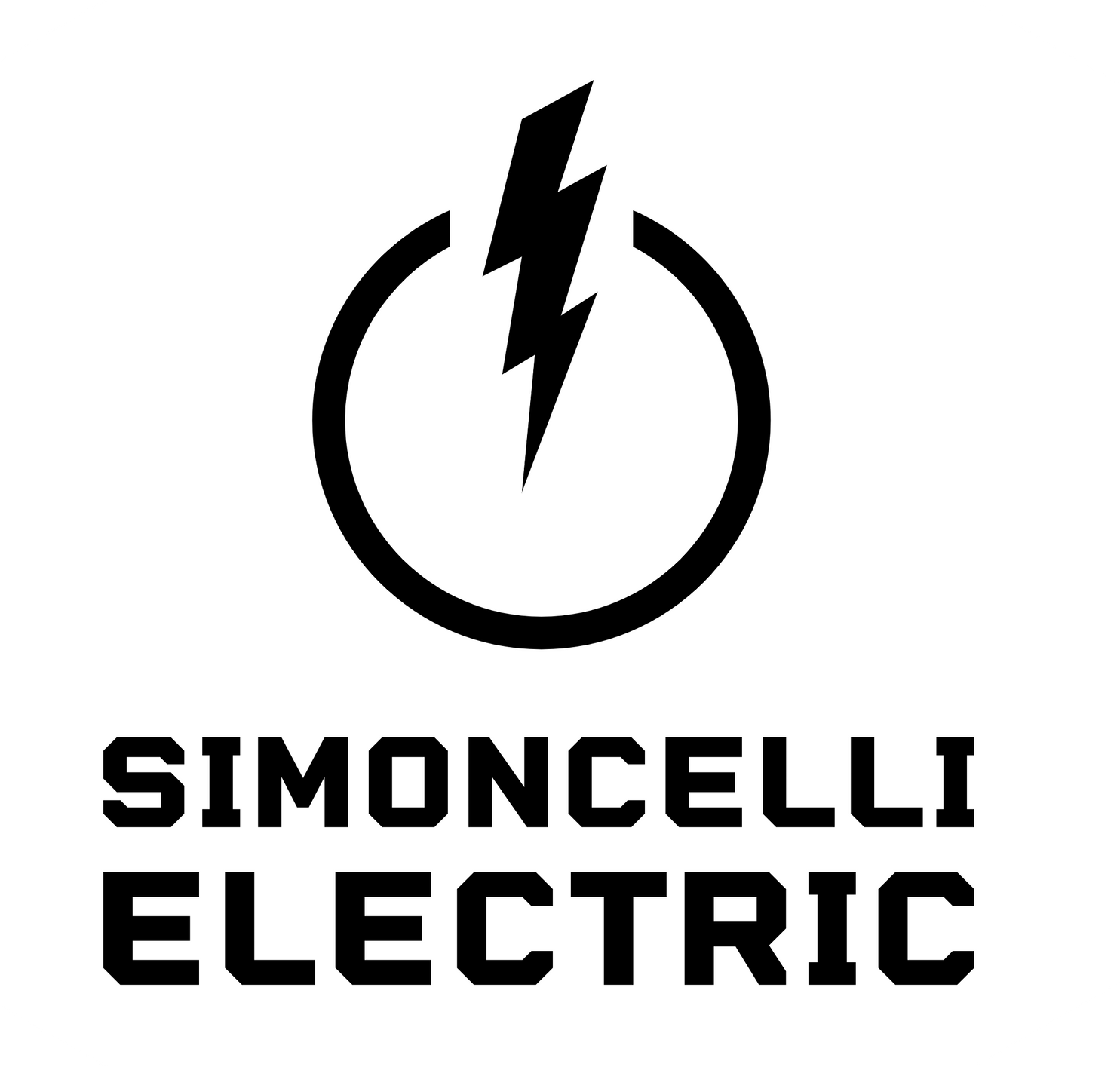 The logo for Simon Electric Inc shows a man wearing a helmet with a lightning bolt on it.