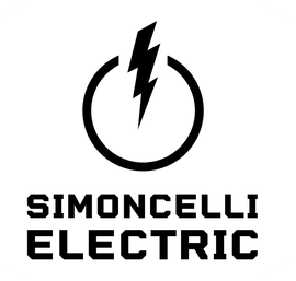 The logo for Simon Electric Inc shows a man wearing a helmet with a lightning bolt on it.