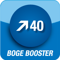 A blue circle with the word boge booster on it