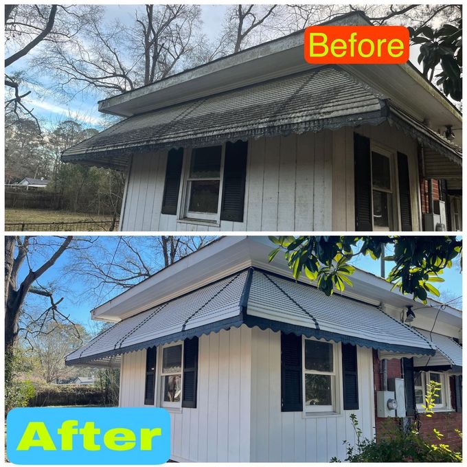 Before and after house soft washing Columbus, Ga