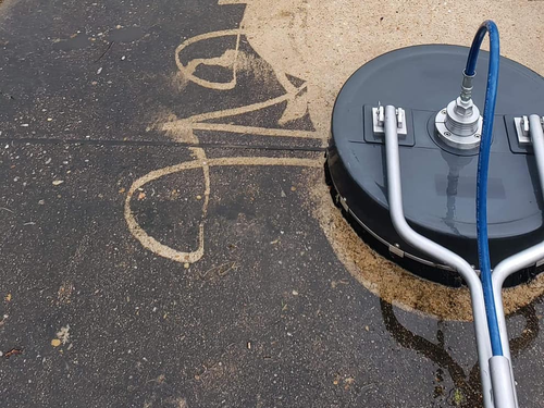 Before and after driveway pressure washing Columbus, GA