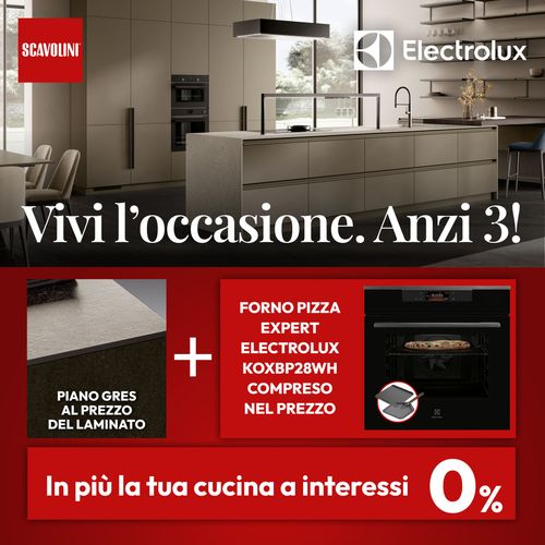 Annuncio promozionale della cucina Bosch con forno da incasso, ripiani e scritta