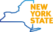 A map of new york state with the words `` new york state '' written on it.