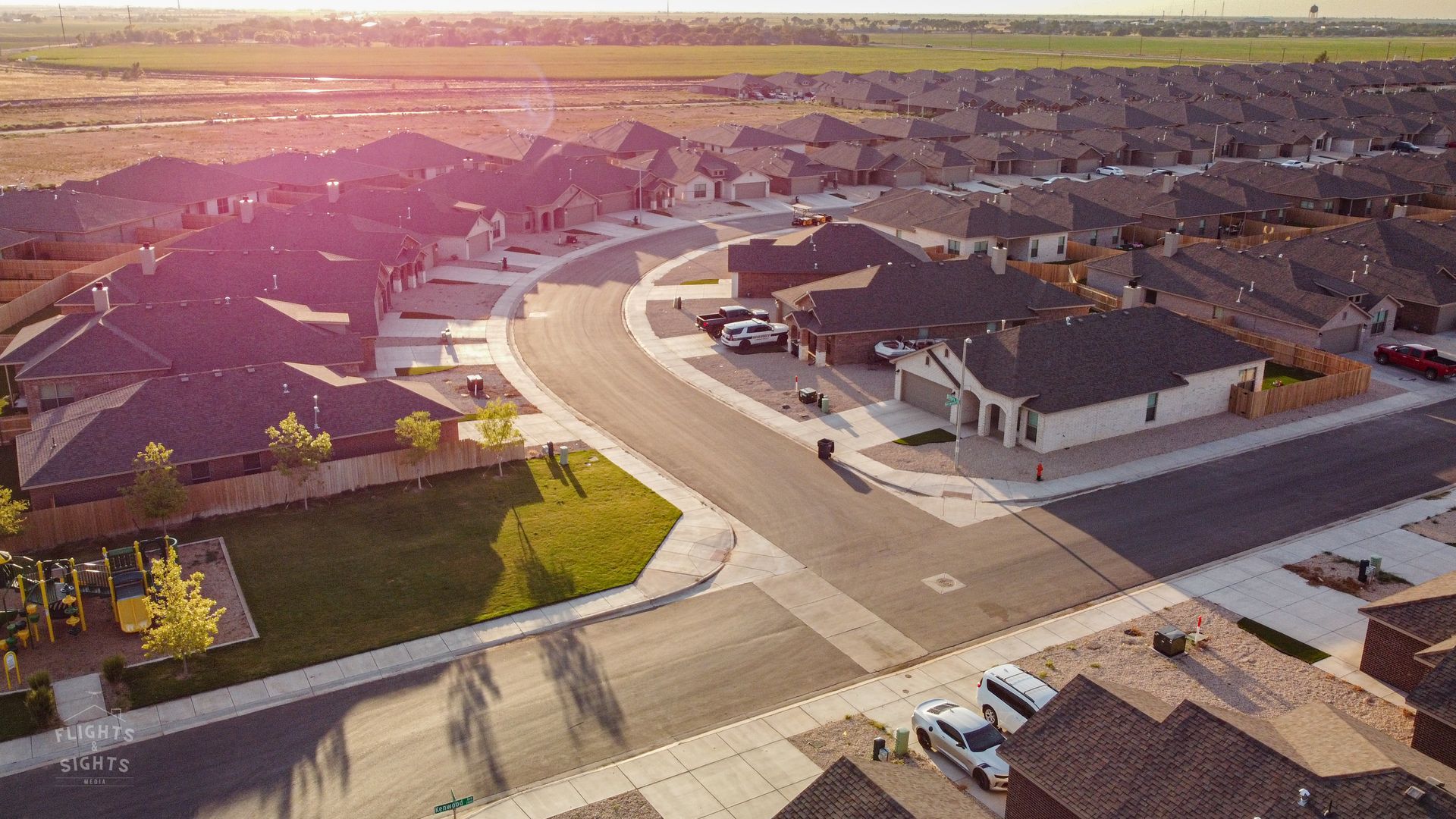 arial view of suburb