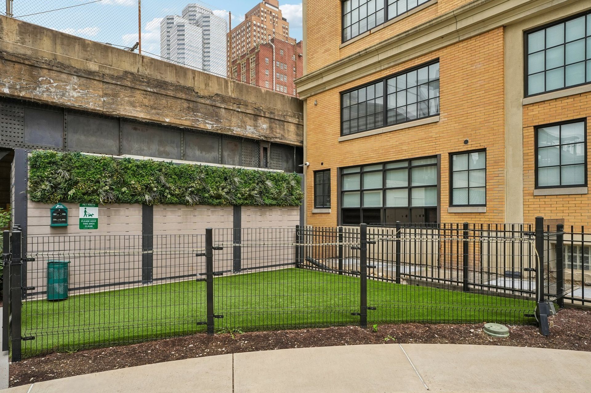 Fenced micropark for pets at Terminal 21, a premier apartment community in Downtown Pittsburgh, Pennsylvania.