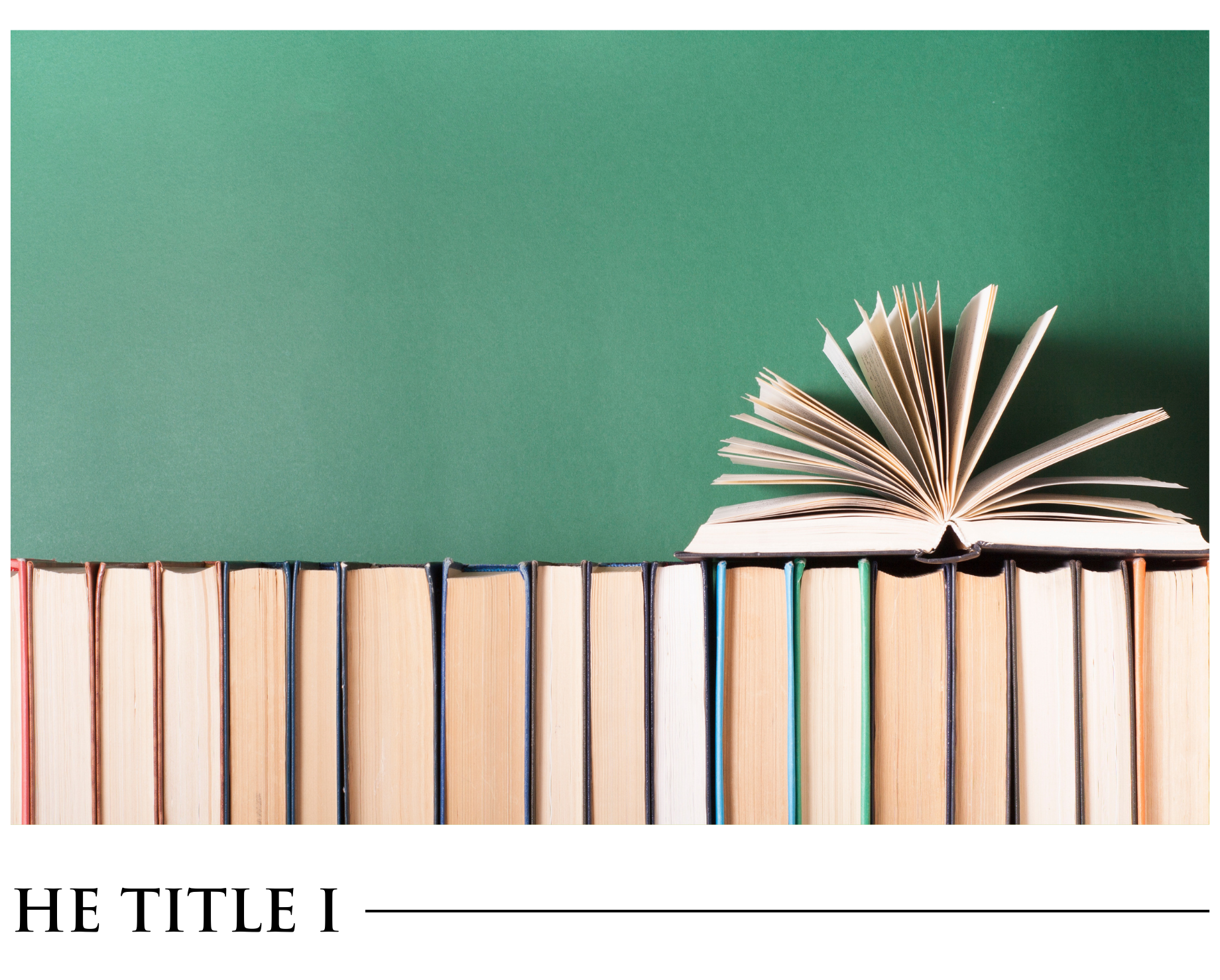 A stack of books with the title he title i on the bottom