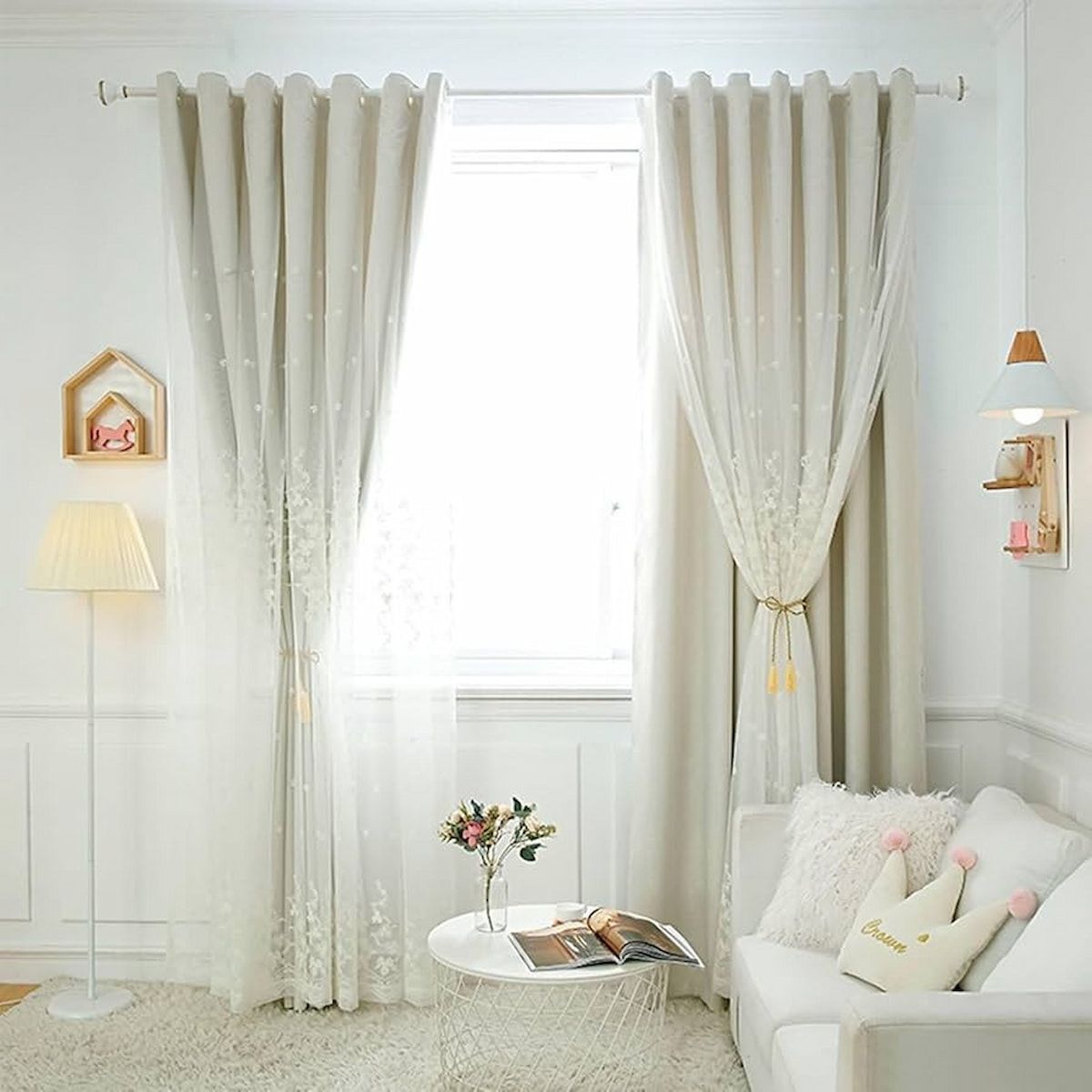 Bright White Living Room With Sheer Curtains — Citrus Clean Central Coast in Charmhaven, NSW