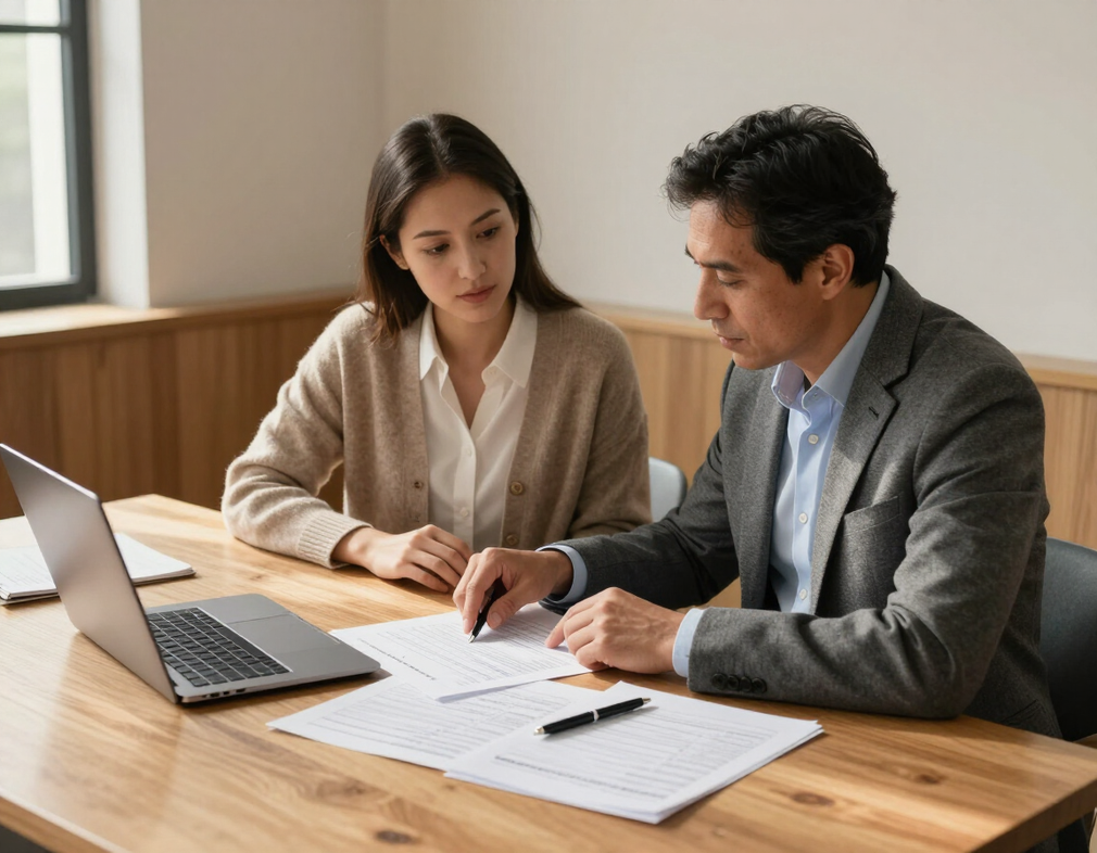 Advisor and client reviewing a financial plan