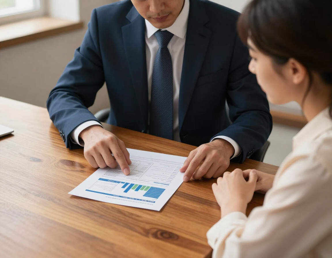 Advisor and client reviewing a financial plan