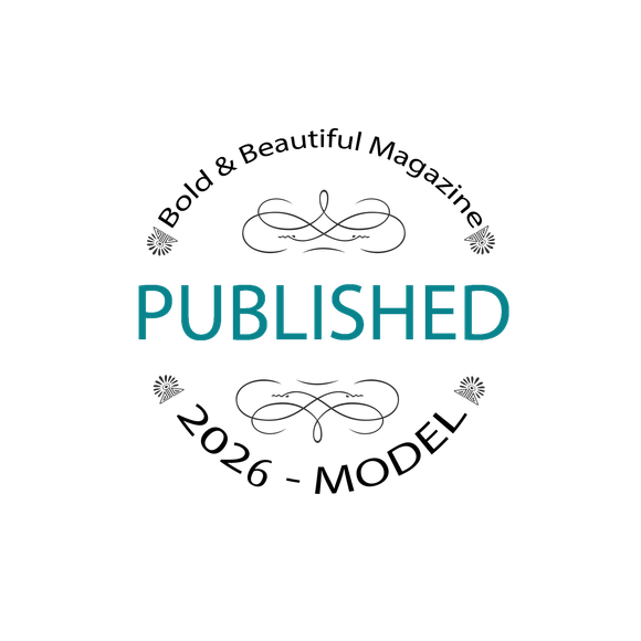 Magazine-style logo with teal “PUBLISHED” text, black decorative flourishes, and “2026 - MODEL” text