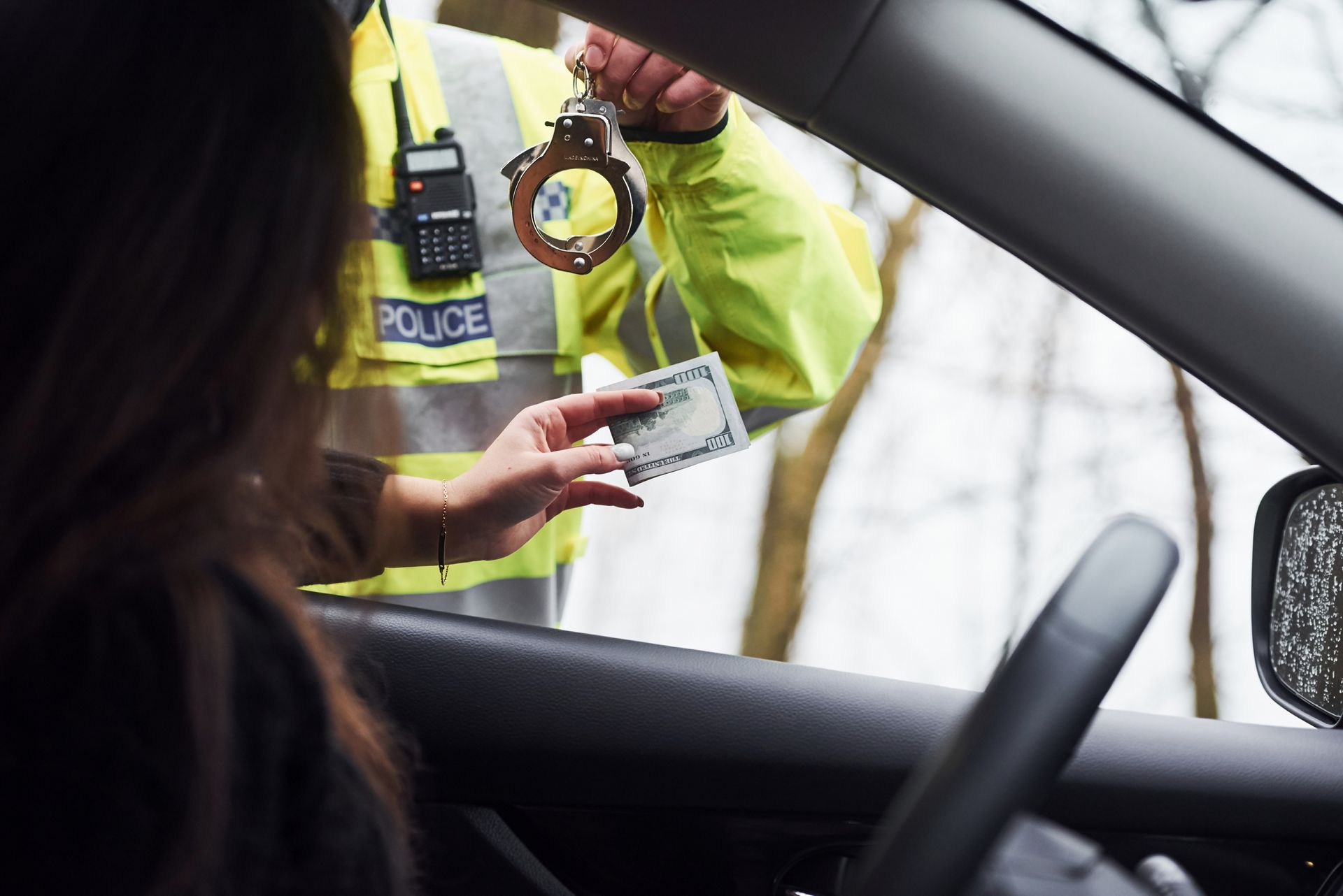 Woman get arrested.