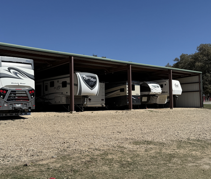 Covered RV and vehicle storage at Polly Peak Storage