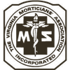 Black-and-white badge logo with a caduceus and the text “Virginia Morticians Association Incorporated.”