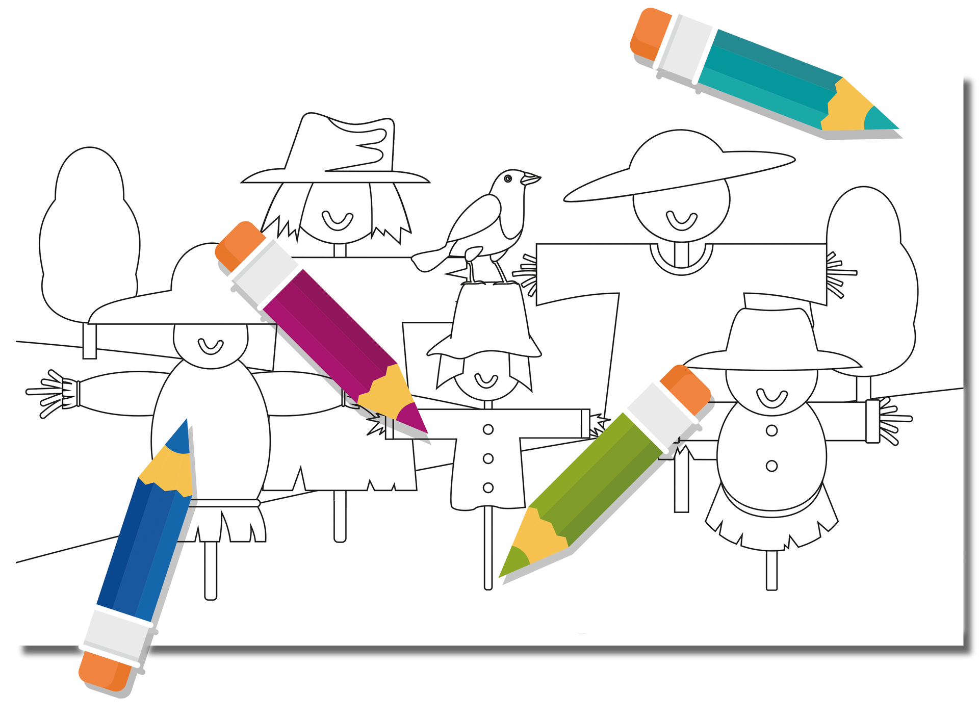 scarecrow colouring in sheet