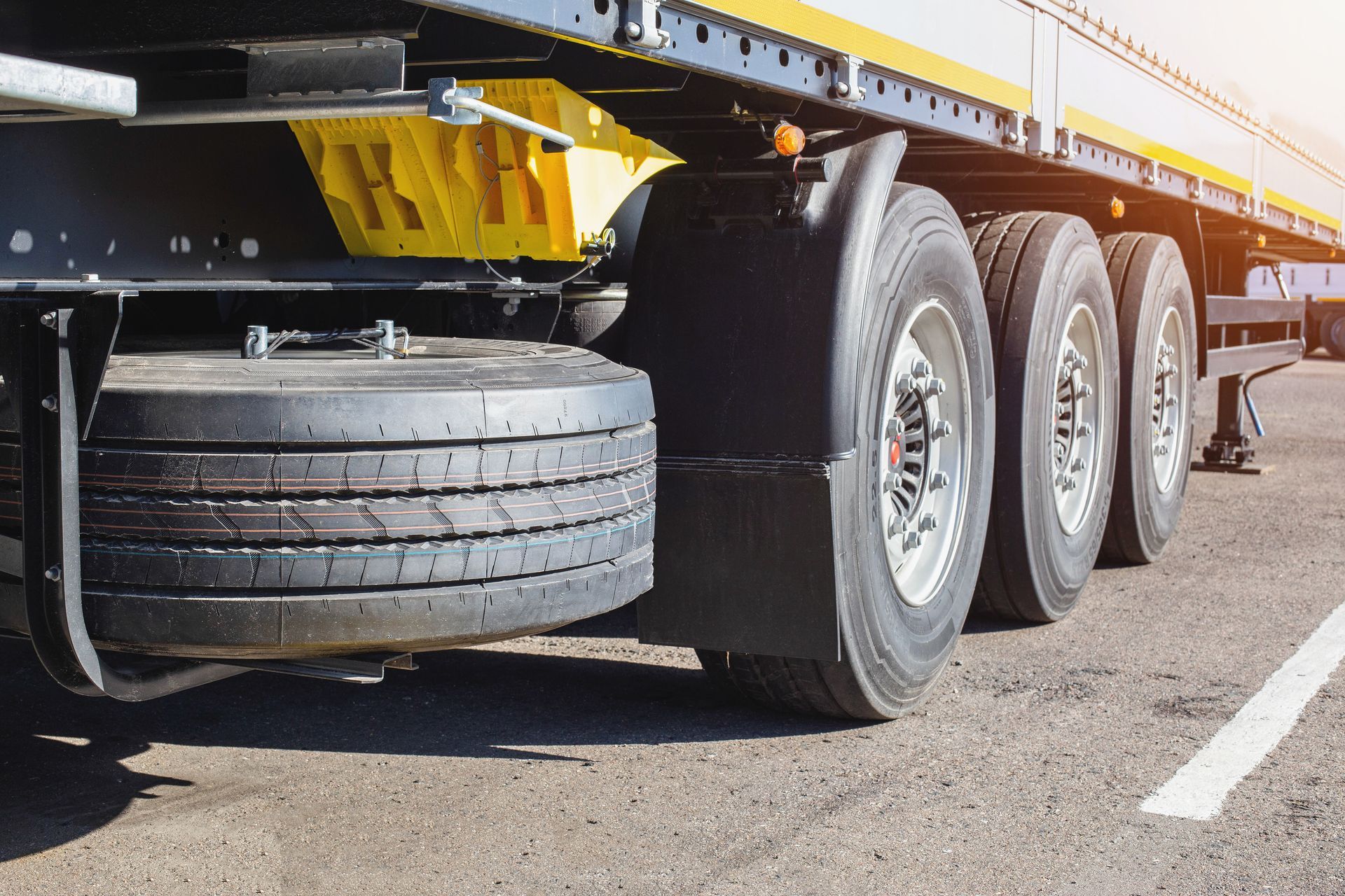 A Semi Truck Is Parked On The Side Of The Road — Geisler Truck & Trailer Wheel Alignments In Nebo, QLD