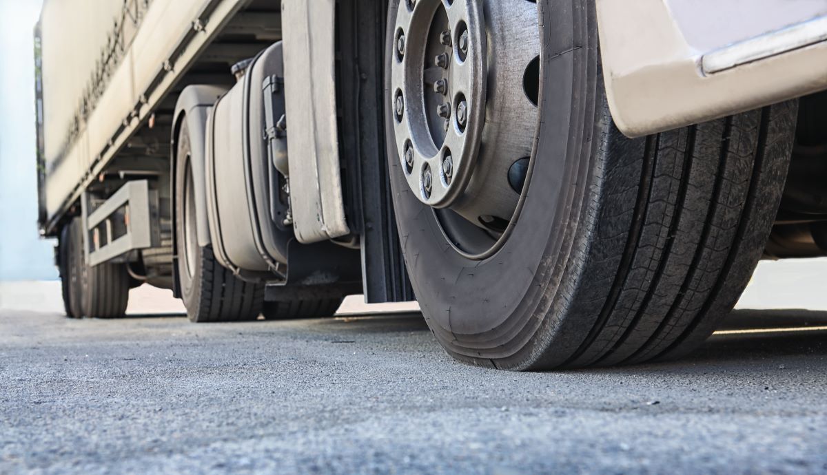 A Close Up Of A Truck's Tires On A Road — Geisler Truck & Trailer Wheel Alignments In Nebo, QLD